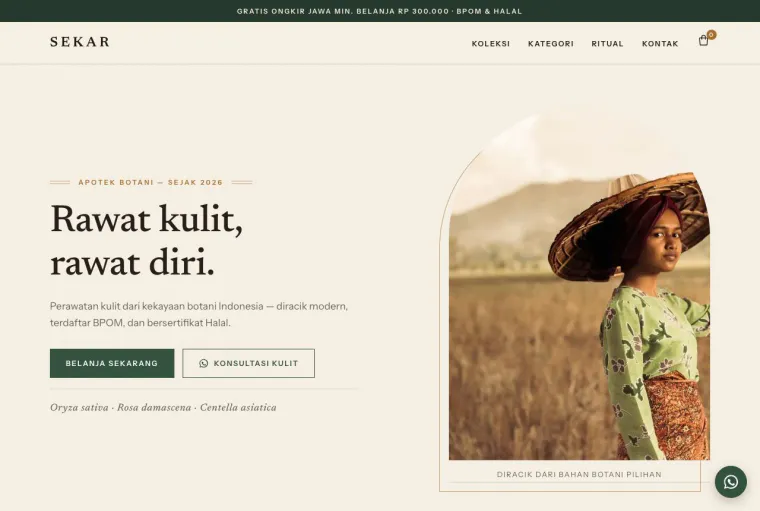 Buka demo hidup template Kosmetik & Skincare